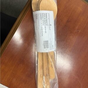 Pampered Chef Natural Bamboo Serving Spoons